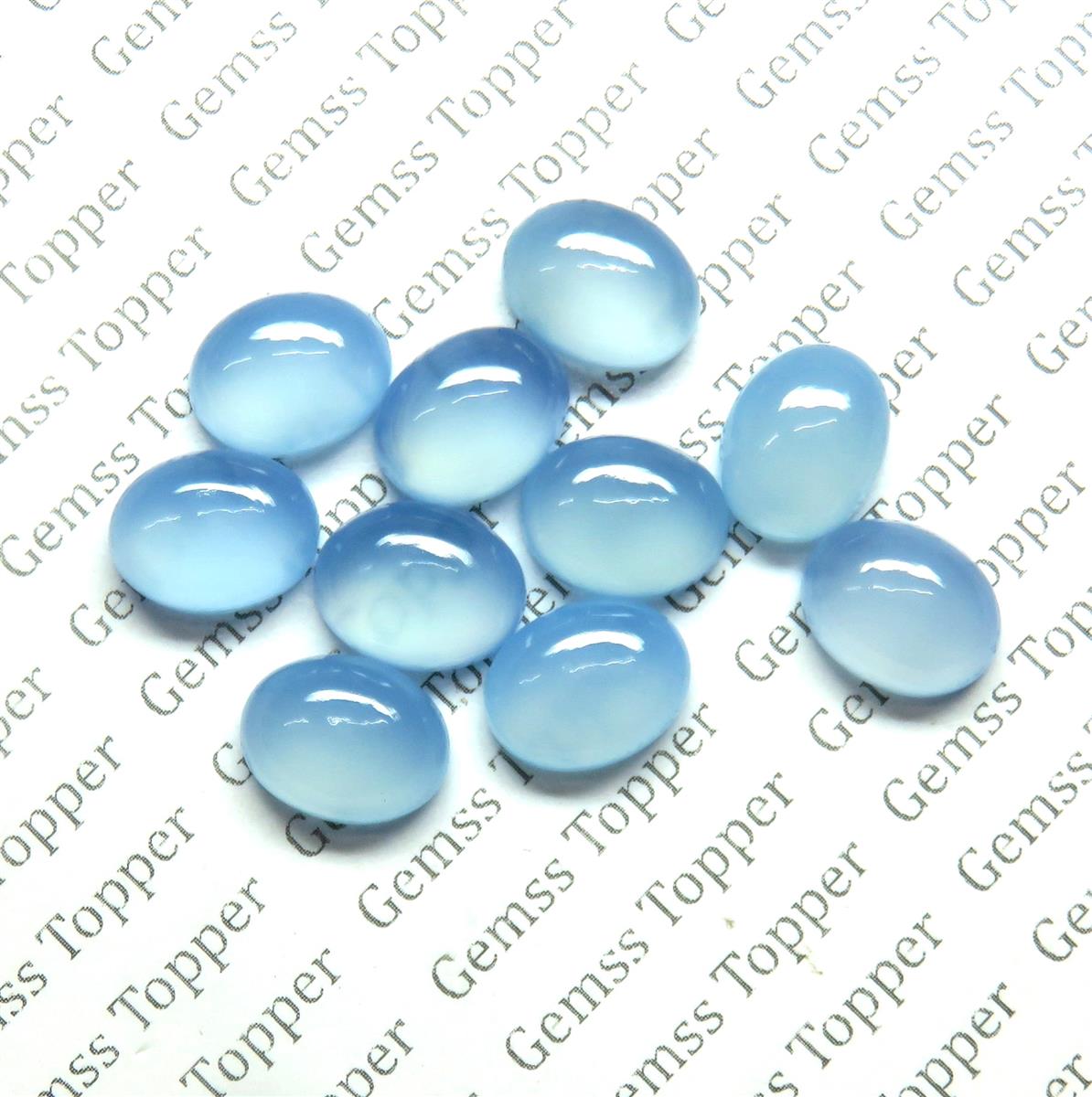 Turkish Blue Chalcedony 8x10 mm Oval Cabochon